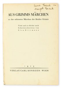 The Anne Frank and Margot Frank copy of Aus Grimms Marchen (Grimm's Fairy Tales)