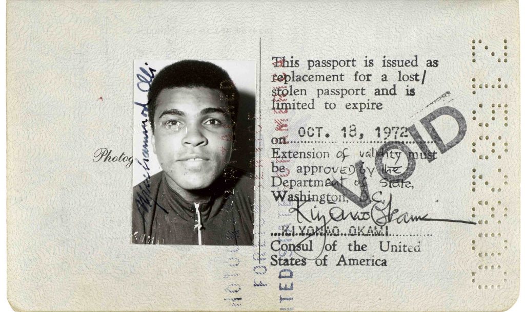 Muhammad Ali Passport heads to auction (via FB&C and Biblio.com)