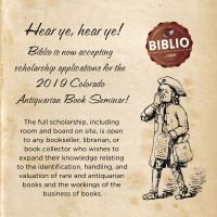 Now accepting applications for the 2019 Colorado Antiquarian Book Seminar scholarship!